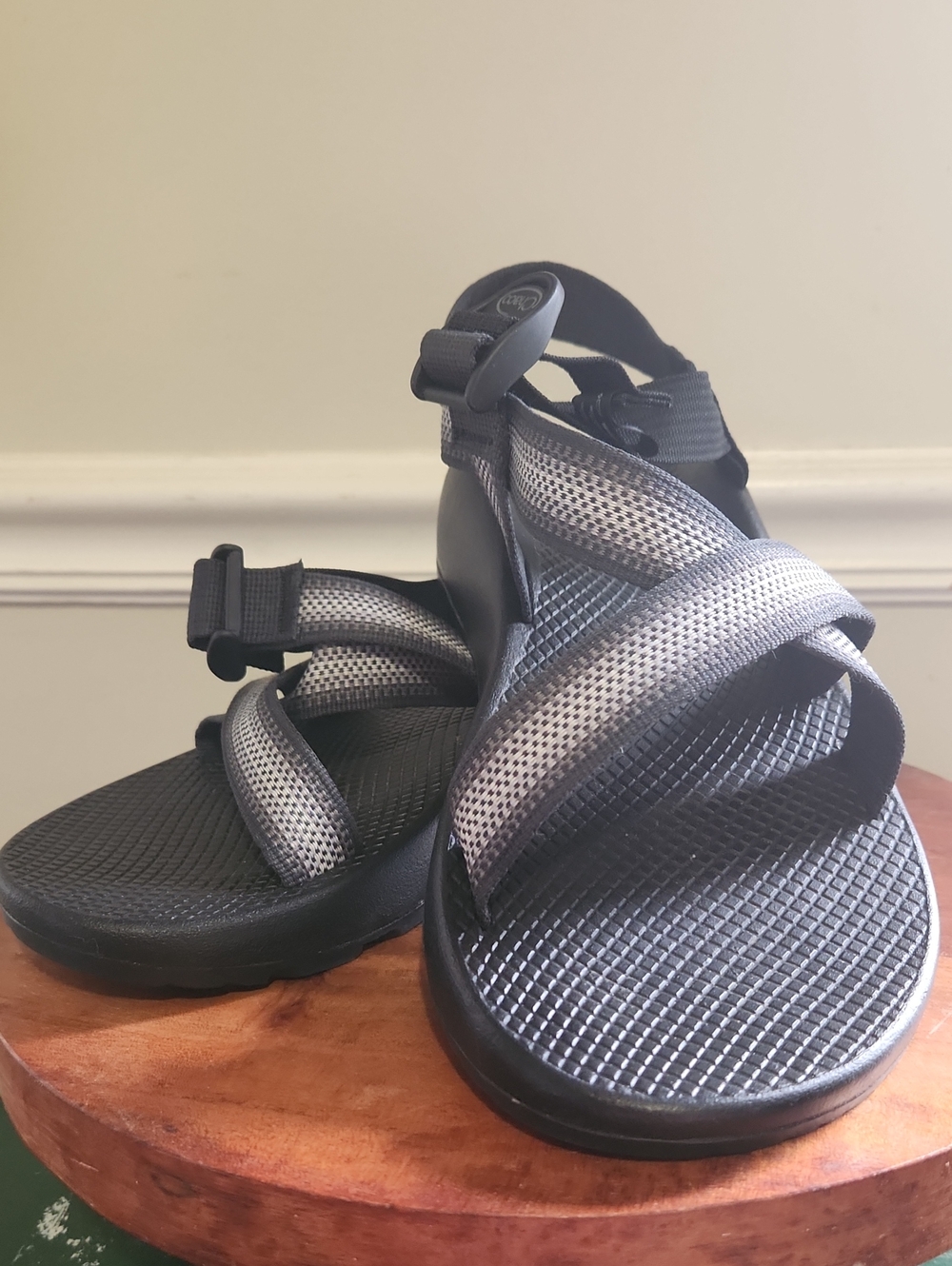 Chaco Men's Black and Gray Adjustable Strap Sandals
